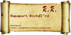 Rapaport Richárd névjegykártya